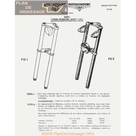 Motobecane Fourche Lra Note Tech Num 104