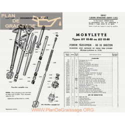 Motobecane Fourche Telescopique Av Au 85 88 1960 Note Tech Num 142