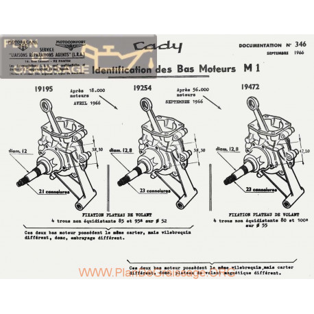 Motobecane Identification Bas Moteur M1 1966 Note Tech Num 346