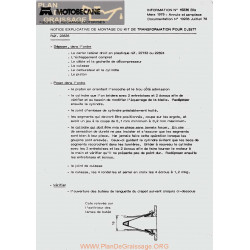 Motobecane Kit Transformation D 55 Tt Ref 23638 1978 Note Tech Num 10236 Bis