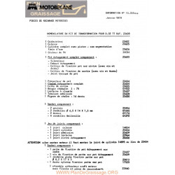 Motobecane Kit Transformation D 55 Tt Ref 23638 1979 Note Tech Num 10235 Bis
