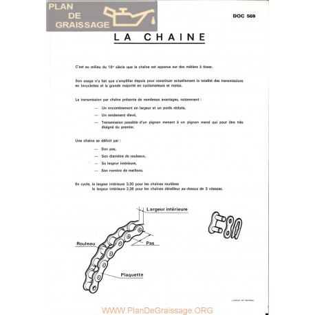 Motobecane La Chaine Note Tech Num 569