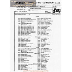 Motobecane Liste Pieces Cf 1985 Note Tech Num 10430
