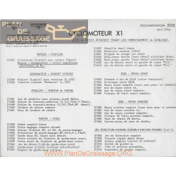 Motobecane Liste Pieces Detachees X1 1972 Note Tech Num 505