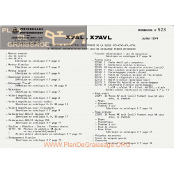 Motobecane Liste Pieces X7al X7avl 1974 Note Tech Num 523