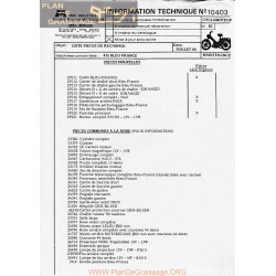 Motobecane Liste Rechange 41s Bleu France 1984 Note Tech Num 10403