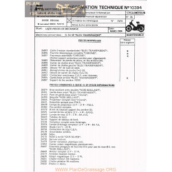 Motobecane Liste Rechange 51 Su Sp Bleu Transparent 1984 Note Tech Num 10394