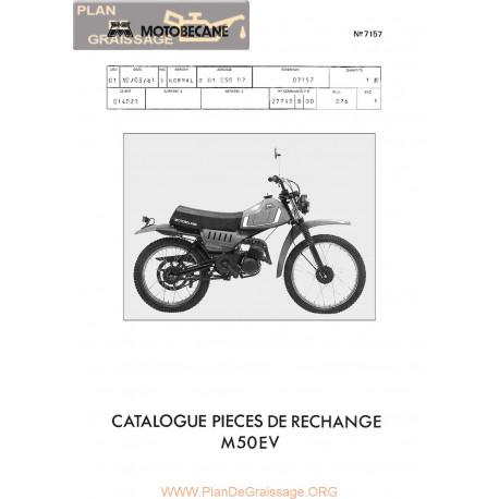 Motobecane M 50 Ev 7157 Catalogue Pieces De Rechange