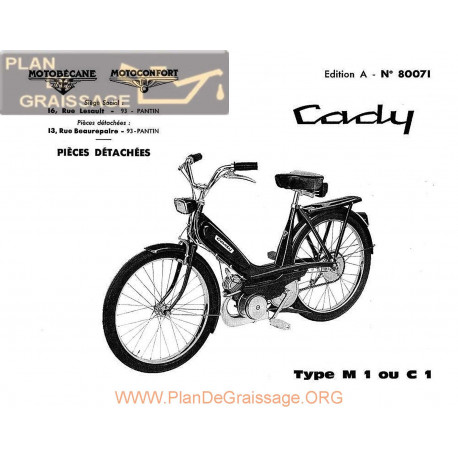 Motobecane M1 C1 Cady 8071 Pieces Detachee