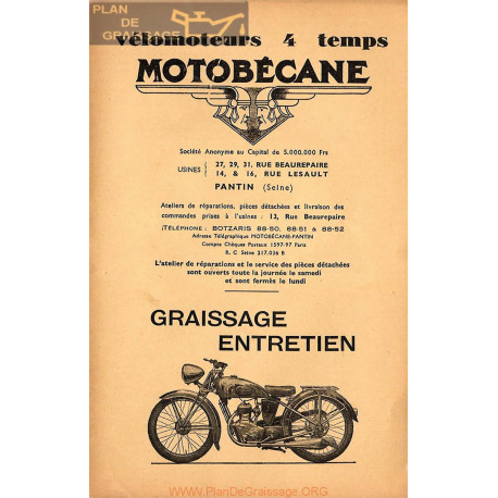 Motobecane Manuel Technique Velomoteurs 4 Temps