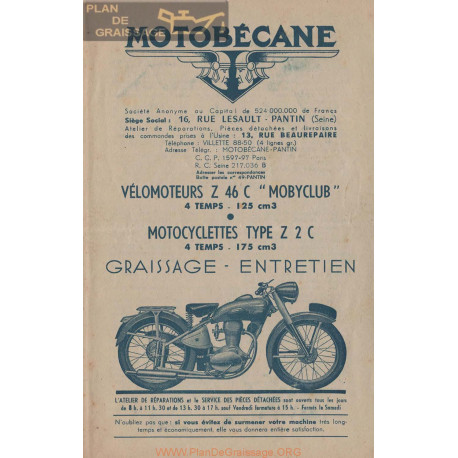 Motobecane Manuel Technique Z46c Z1c