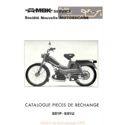 Motobecane Mbk 881p 881u Le Manuel De Pieces De Rechange