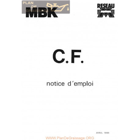 Motobecane Mbk Cf Norice D Emploi