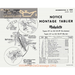 Motobecane Montage Tablier Av Au 46 49 56 59 1969 Note Tech Num 433