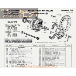 Motobecane Moyeu Arriere Serie 40 50 1973 Note Tech Num 507