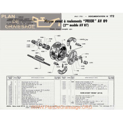 Motobecane Moyeu Av Prior 89 87 1961 Note Tech Num 172