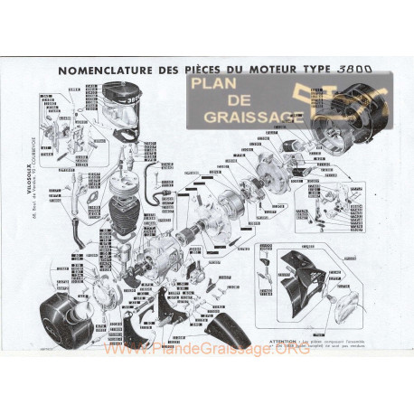 Motobecane Nomenclature Moteur 3800
