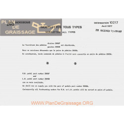 Motobecane Pedales D Et G 1977 Note Tech Num 10217