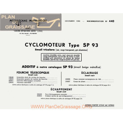 Motobecane Pieces Catalogue Tricolore Sp 93 1969 Note Tech Num 440