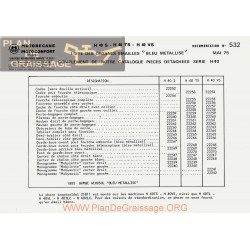 Motobecane Pieces Detachees Serie H40 Ts Vs 1975 Note Tech Num 532