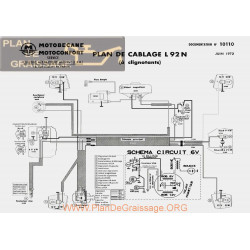 Motobecane Plan De Cablage L 92 N 1972note Tech Num 10110