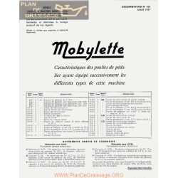 Motobecane Poulie 1957 Note Tech Num 101