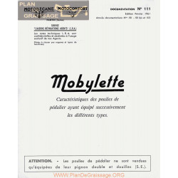 Motobecane Poulies Pedalier 1961 Note Tech Num 111