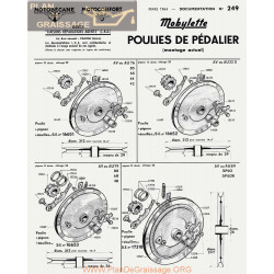 Motobecane Poulies Pedalier 1964 Note Tech Num 249