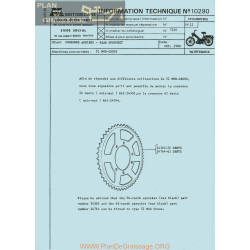 Motobecane Rear Sprocket Couronne Arriere 1980 Note Tech Num 10290