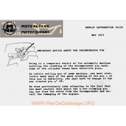 Motobecane Repair Information 1974 Note Tech Num 10150