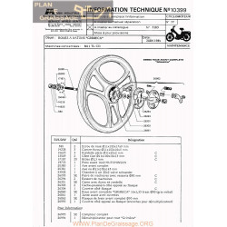 Motobecane Roue Batons Grimeca M11 Tl Cd 1984 Note Tech Num 10399