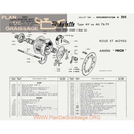 Motobecane Roue Moyeu Av Au 76 79 Prior 1964 Note Tech Num 255