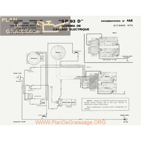Motobecane Schema Electrique Sp 93 D 1970 Note Tech Num 468