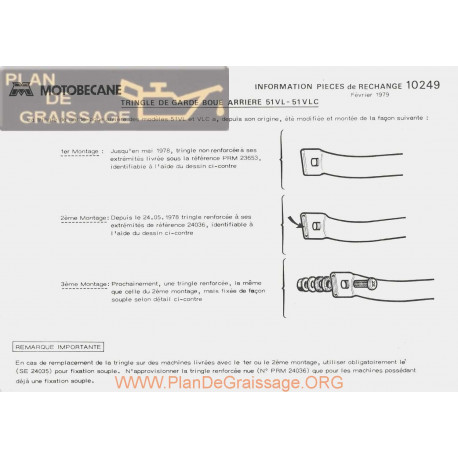 Motobecane Tringle Garde Boue Arriere 51 Vlc 1979 Note Tech Num 10249