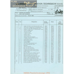 Motobecane Version 86 Solex 3800 1986 Note Tech Num 10446