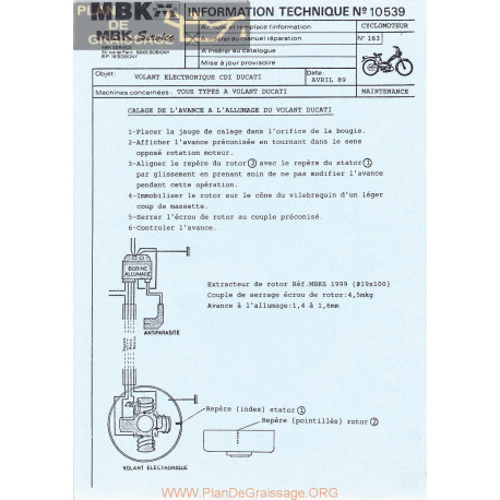 Motobecane Volant Ducati Electronique 1989 Note Tech Num 10539