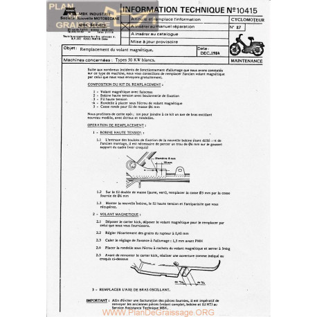 Motobecane Volant Magnetique 50 Kw Blancs 1984 Note Tech Num 10415