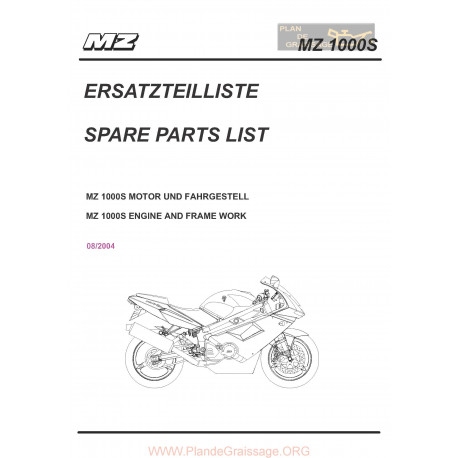 Mz 1000 S10 2004 Parts List