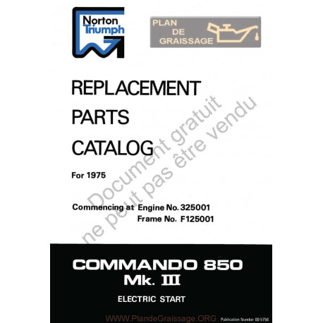 Norton 850 Remplacement Parts 1975