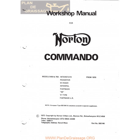 Norton Commando 750 1970 Workshop Manual