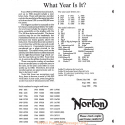 Norton Engine Frame Numbers