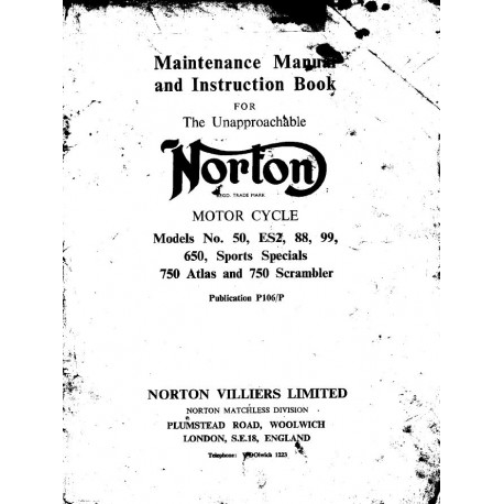 Norton Es2 50 88 99 650 750 Atlas Instruction Book