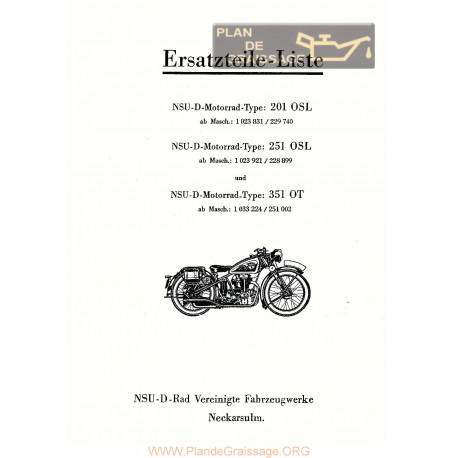 Nsu 201 Osl 251 351 Ot Cat Ricambi