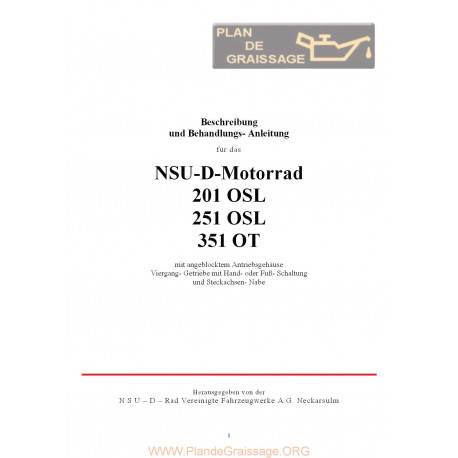 Nsu 201 Osl 251 351 Ot Uso E Manutenzione