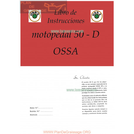 Ossa 50 D Motopedal Libro De Instrucciones