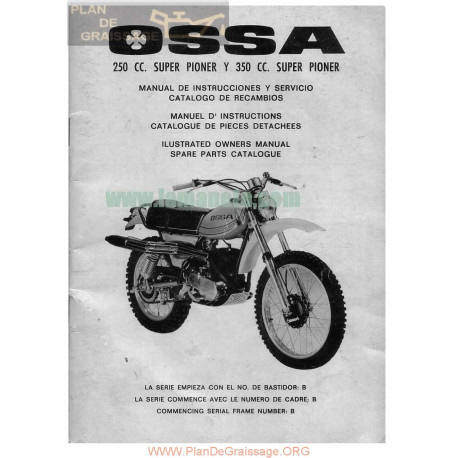 Ossa Super Pioner 250 Y 350 Manual Intrucciones