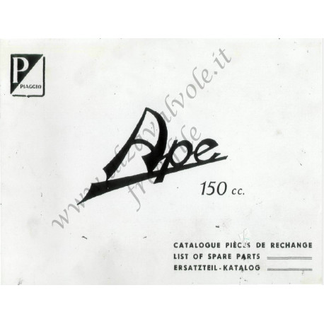 Piaggio Ape 150b 150cc Catalogue Pieces