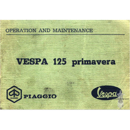 Piaggio Vespa 125 Primavera Operation Maintenance