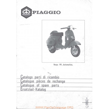 Piaggio Vespa Pk 50 125 Part S List