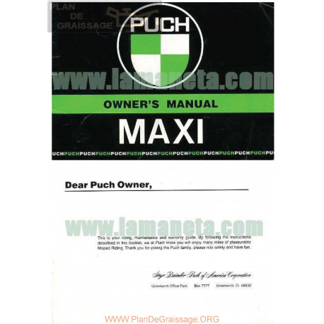 Puch Maxi Manual De Usuario Ingles